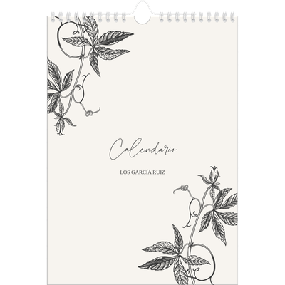 Calendario personalizado A4 — Tinta y hiedra [portada]