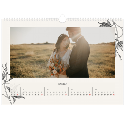 Calendario A3 horizontal — Tinta y hiedra [Enero]
