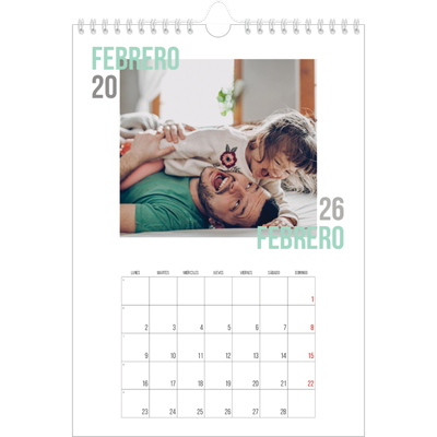 Calendario personalizado A4 — Tipo de pareja [Febrero]