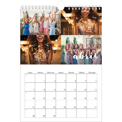 Calendario personalizado A4 — Guión sencillo [Abril]