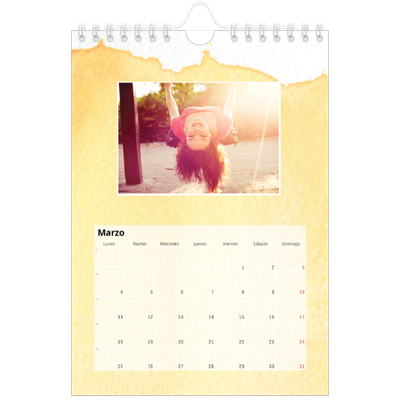 Calendario personalizado A5 — Fondos de acuarela [Marzo]