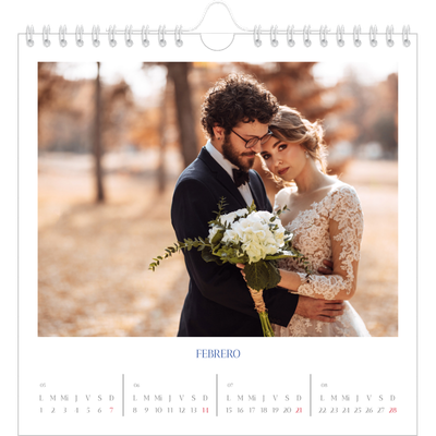 Calendarios Cuadrados — Clásico cobalto [Febrero]