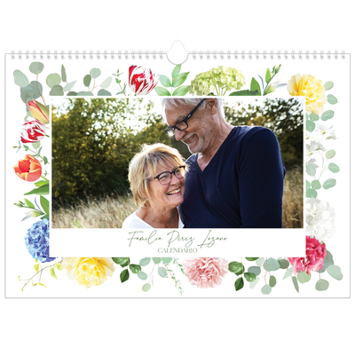 Calendario A3 horizontal — Flores tradicionales [portada]