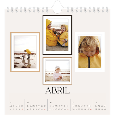 Calendarios Cuadrados — Galería de fotos de pared [Abril]