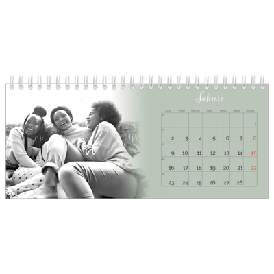 Calendarios de mesa — Verde bruma [Febrero]