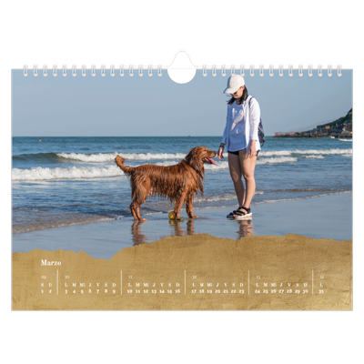 Calendario A4 horizontal — Classic Gold [Marzo]