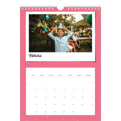 Calendario personalizado A4 — Instantáneas pop de colores [Febrero]