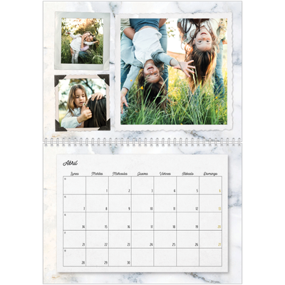 Calendario personalizado doble A4 — Colección de fotos [Abril]