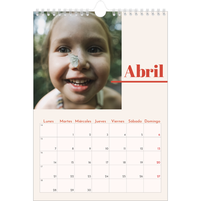 Calendario personalizado A4 — Nostalgia de los 90 [Abril]