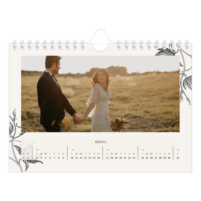 Calendario personalizado A5 — Tinta y hiedra [Mayo]