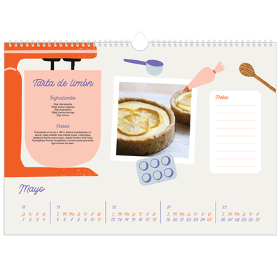 Calendario A3 horizontal — Año en recetas [portada]
