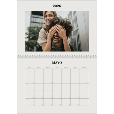 Calendario personalizado doble A4 — Marfil simple [portada]