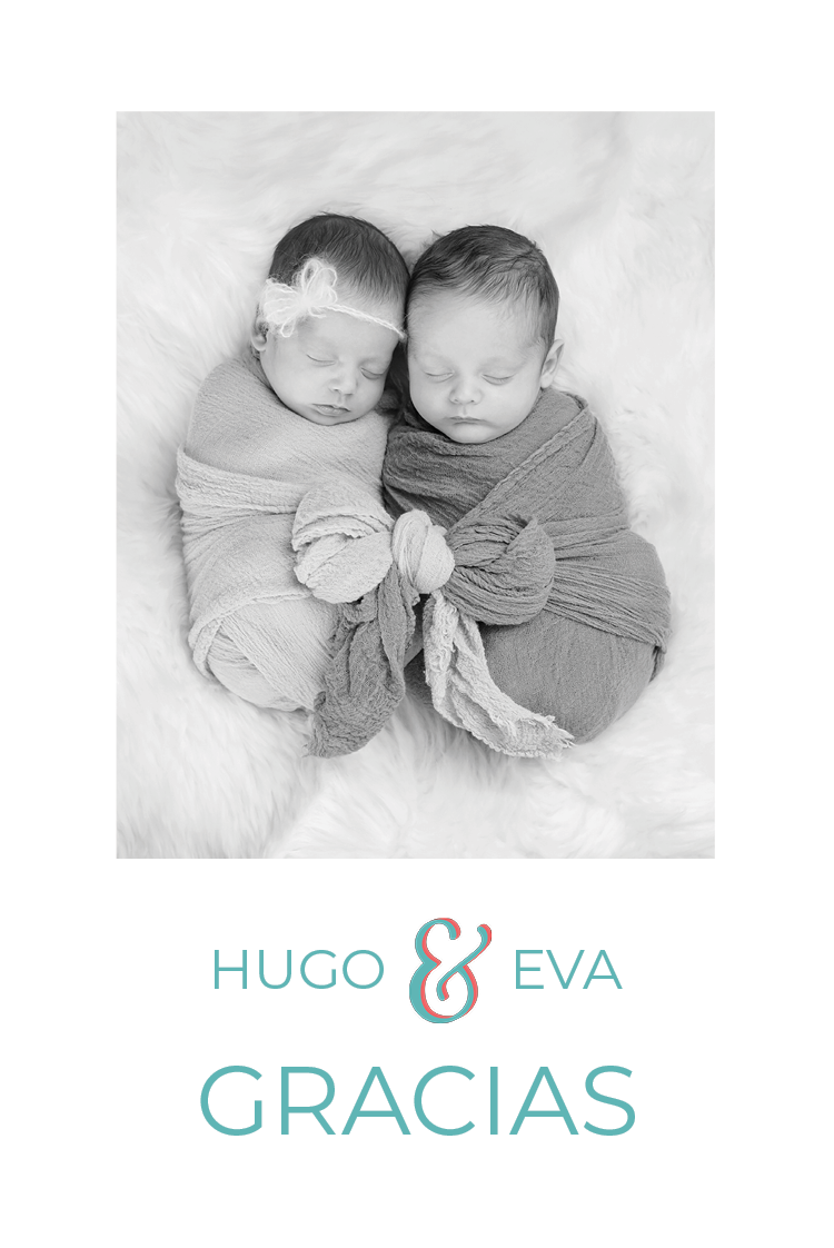 Tarjetas de agradecimiento — Gemelos ampersand