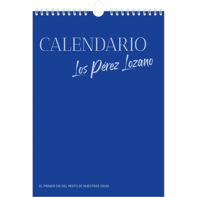 Calendario personalizado A4 — Clásico cobalto [portada]