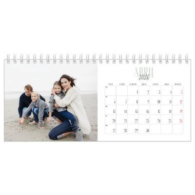 Calendarios de mesa — Tipografía mixta [Abril]