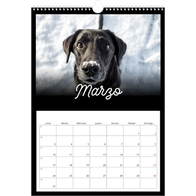Calendarios A3 — Negro minimalista [Marzo]