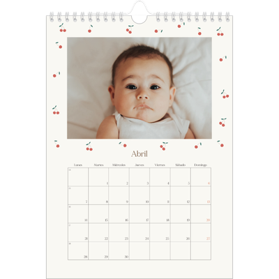Calendario personalizado A4 — Pequeñas cerezas [Abril]