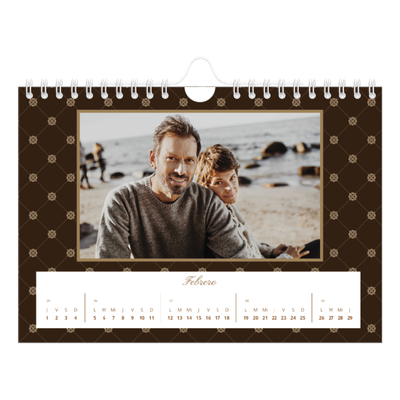 Calendario personalizado A5 — Vintage monocromo [Febrero]
