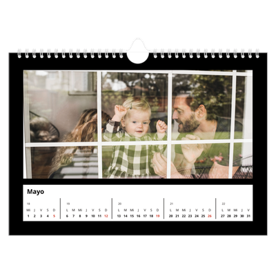 Calendario A4 horizontal — Margen negro [portada]