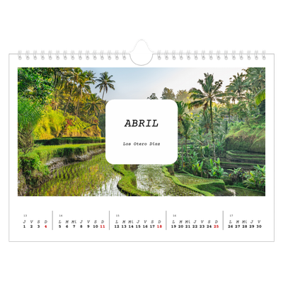 Calendario A4 horizontal — La historia completa [Abril]