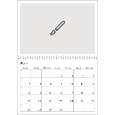 Calendario personalizado doble A4 — Diseña tu producto [Abril]