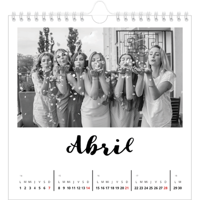 Calendarios Cuadrados — Escrito a mano [Abril]