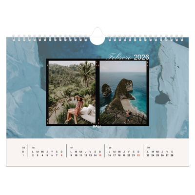 Calendario A4 horizontal — Pasión por la aventura [Febrero]