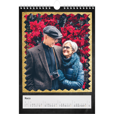 Calendario personalizado A4 — Marcos de purpurina [Marzo]