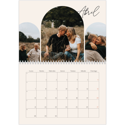 Calendario personalizado doble A4 — Arco de recuerdos [Abril]