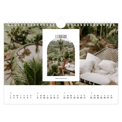 Calendario A4 horizontal — El arco abierto [Febrero]
