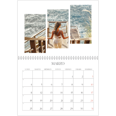 Calendario personalizado doble A4 — Fragmentos de viaje [Marzo]