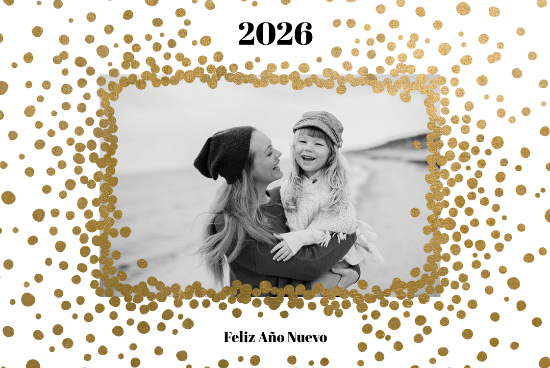 Tarjetas — Confeti dorado