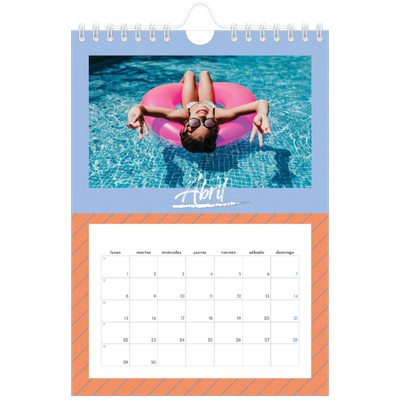 Calendario personalizado A5 — Color y patrón [Abril]