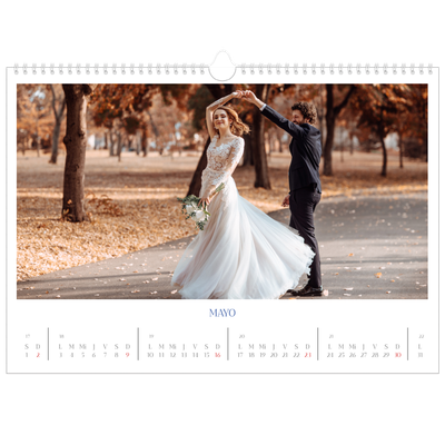 Calendario A3 horizontal — Clásico cobalto [Mayo]
