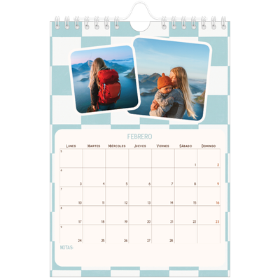 Calendario personalizado A5 — Patrones retro [Febrero]