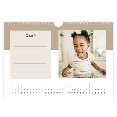 Calendario A4 horizontal — Calendario de lista de tareas [Febrero]