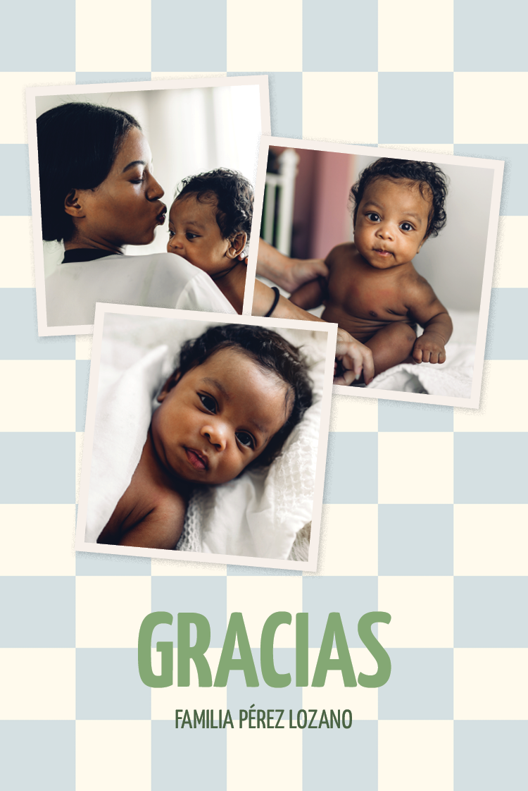 Tarjetas de agradecimiento — Cuadritos azules