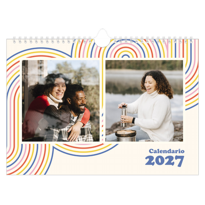 Calendario A4 horizontal — Líneas retro [portada]