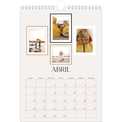 Calendario personalizado A4 — Galería de fotos de pared [Abril]