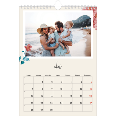 Calendario personalizado A4 — Flores pintadas [Abril]