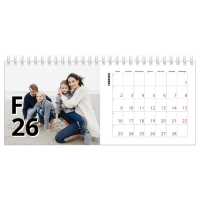 Calendarios de mesa — Estilo de letra [Febrero]