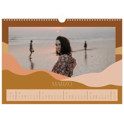 Calendario A3 horizontal — Montañas neutrales [Marzo]