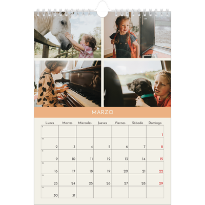 Calendario personalizado A4 — Capítulos pastel [Marzo]