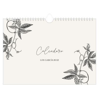 Calendario A4 horizontal — Tinta y hiedra [portada]