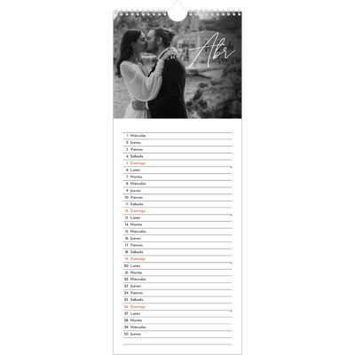 Calendario de cocina  — Escritura elegante [Abril]
