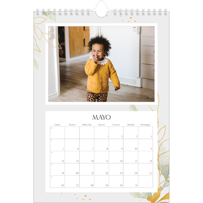 Calendario personalizado A4 — Salpicado floral [portada]