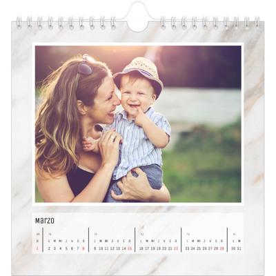 Calendarios Cuadrados — Fondos de mármol [Marzo]