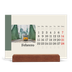 Calendario de mesa con base de madera - apaisado  — Lugares del mundo [Febrero]