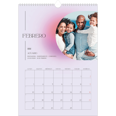 Calendarios A3 — Degradado astrológico [Febrero]
