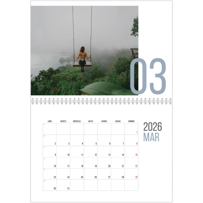 Calendario personalizado doble A4 — Meses numerados [Marzo]